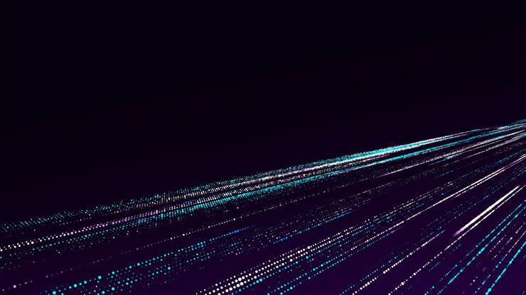 Vector 추상적인 벡터 소멸 텍스처 이진 코드에 의한 데이터 이동의 개념 잡음 효과와 점이 있는 하프톤 화면의 매트릭스 배경 미래형 패턴