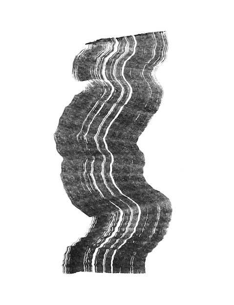 Abstract vector verf uitstrijkje hand getekend ontwerpelement zwarte inkt op witte achtergrond