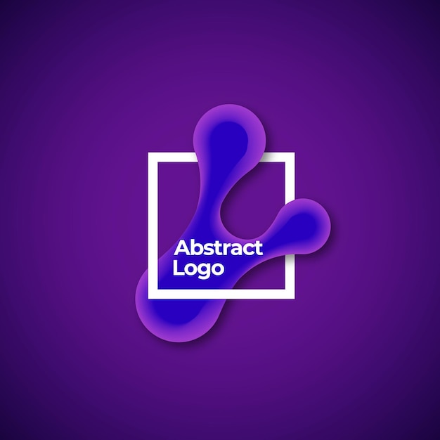 Abstract vector verloop vorm in een vierkant frame teken of logo sjabloon kleurrijke geometrie objecten met moderne typografie donkere achtergrond