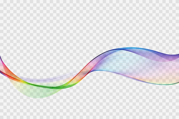 Abstract vector wavy color spectrum wave design element Flow of transparent smoky wave