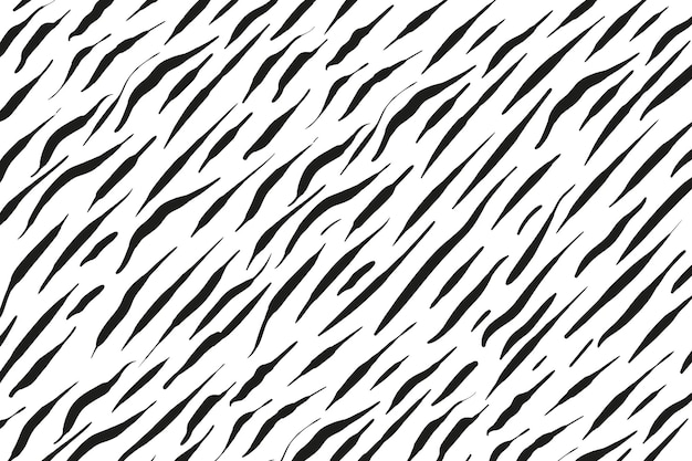 Abstract vector zwarte en witte achtergrond freehand penseelstreken zebra patroon imitatie