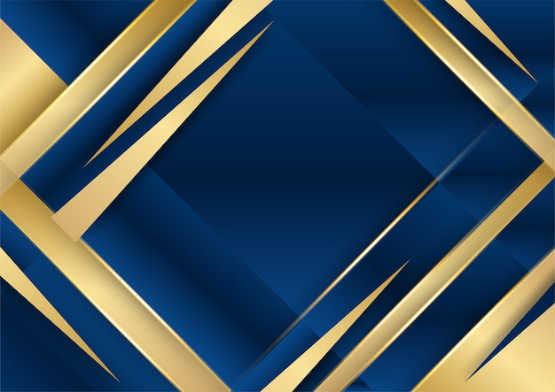 Abstract veelhoekig patroon luxe donkerblauw met goud