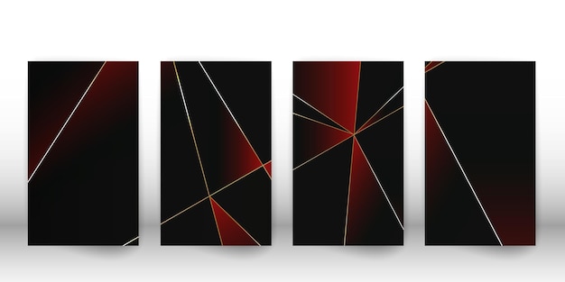 Abstract veelhoekig patroon Luxe donkere omslagontwerp met een geometrische vormen Veelhoek voorbladsjabloon Vectorillustratie