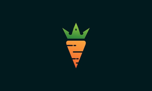 Абстрактные овощи морковь с векторной иконкой логотипа короны иллюстрация символа