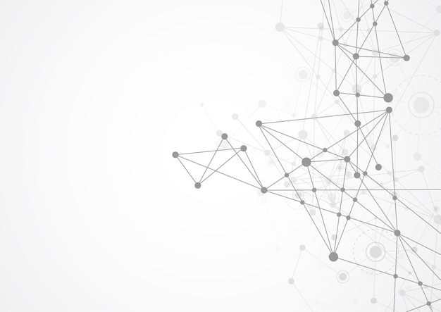 Abstract verbindende punten en lijnen met geometrische achtergrond