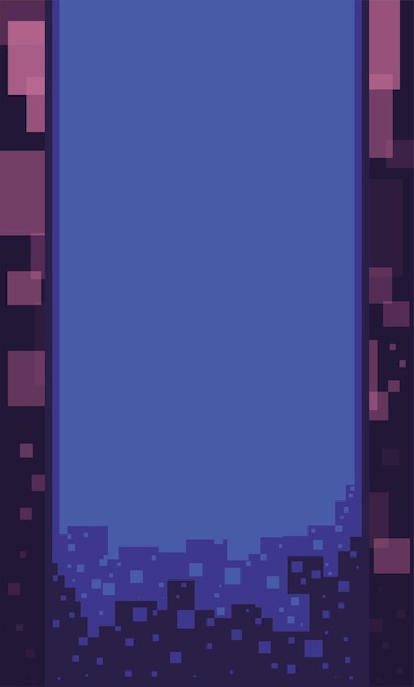 Abstract vertical background design with squares like pixels in blue and pink colors