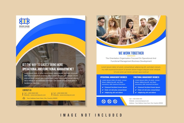 abstract vertical flyer template design use a headline is operational and functional management