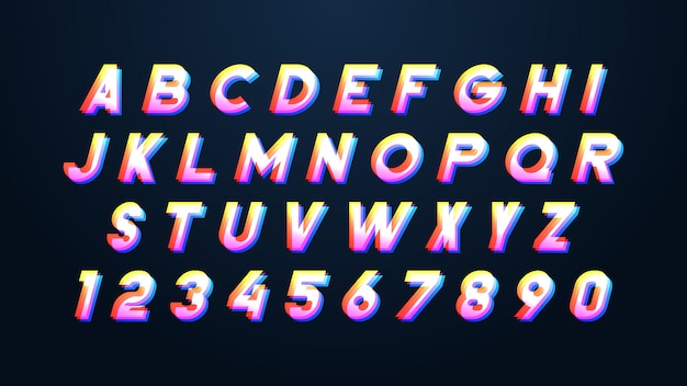 Abstract vet alfabet lettertype