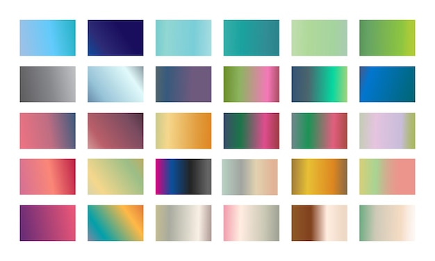 Vector abstract vibrant colorful gradient swatches set