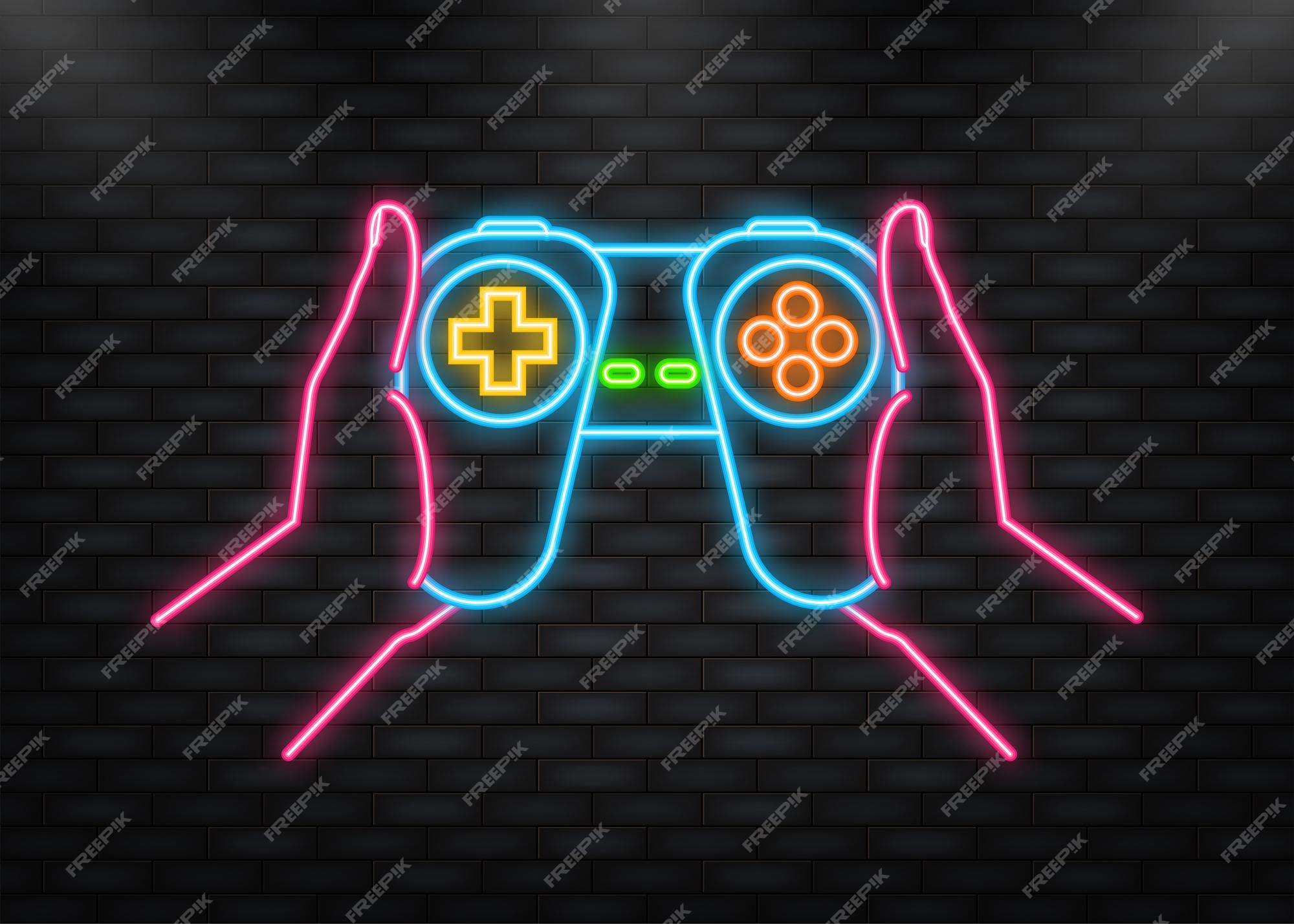 Neon video games Royalty Free Vector Image - VectorStock