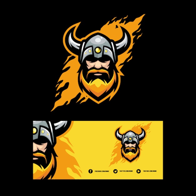 Abstract viking illustration vector design template