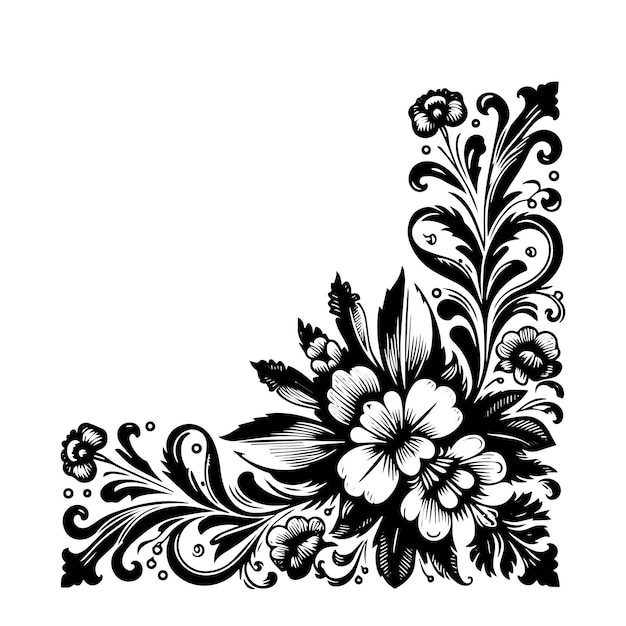 Abstract vintage floral frame design decorative frame element