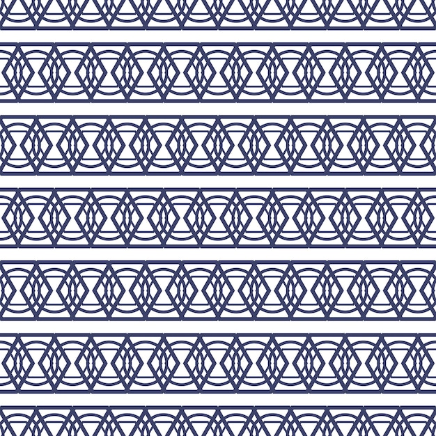 Абстрактный винтажный геометрический бесшовный узор Синий фон