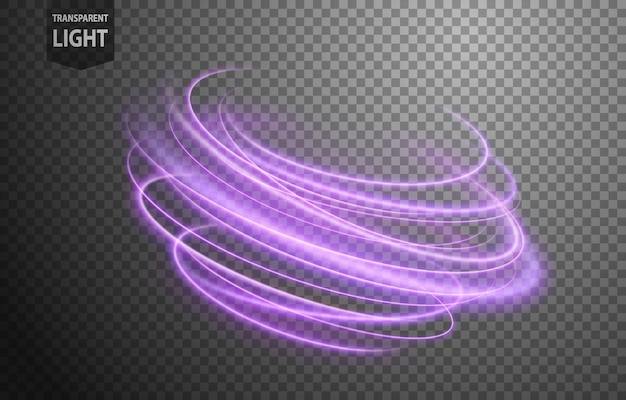 Abstract violet wavy line of light