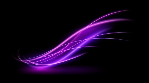 Abstract violet wavy line of light