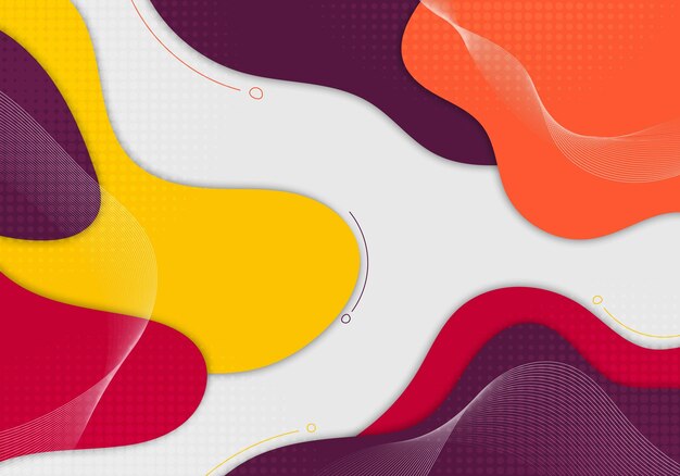 Vector abstract vivid style colors design decorative artwork template overlapping artwork style with halftone background