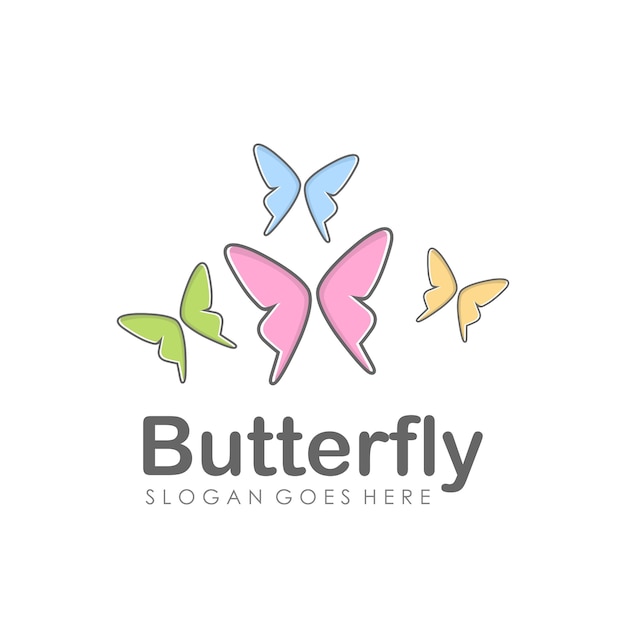 Abstract vlinderlogo ontwerp
