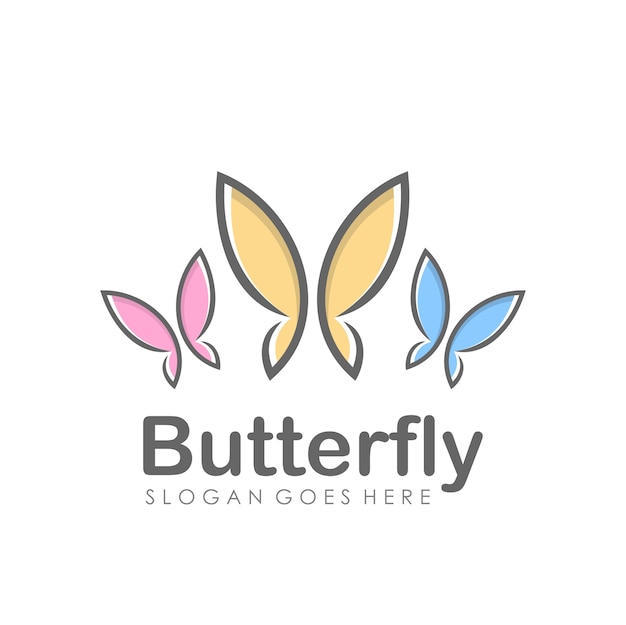 Abstract vlinderlogo ontwerp
