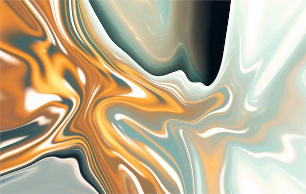 Abstract vloeibaar ontwerp als achtergrond met gouden en zilveren kleuren