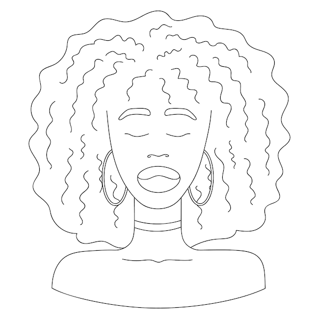 Abstract vrouwelijk portret Afrikaans Amerikaans meisje met zwarte huid