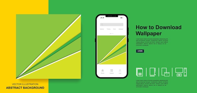 Abstract wallpaper green and yellow color background social media post templates design