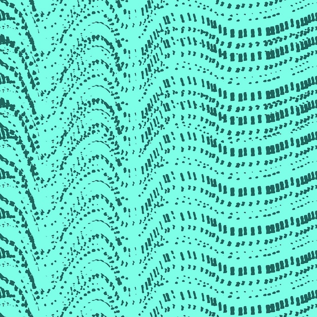 Abstract wallpaper vector seamless pattern horizontal waves from small dots squares of green color on a background