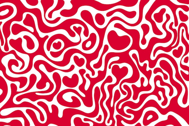 Abstract wallpaper with Red Wavy and swirled elements isolated on transparent background Vector