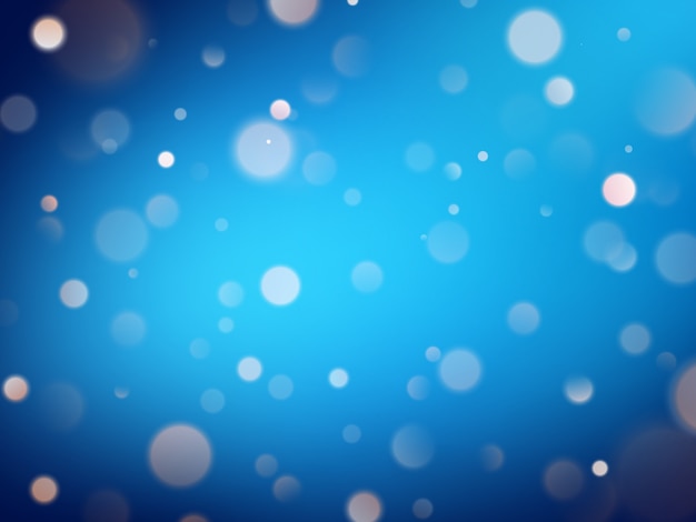 Vector abstract warm bokeh effect on blue background. gold glitter lights.