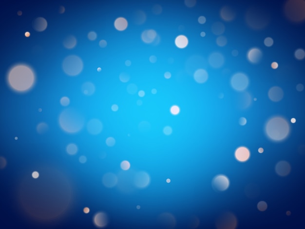 Abstract warm bokeh effect on blue background. gold glitter lights.