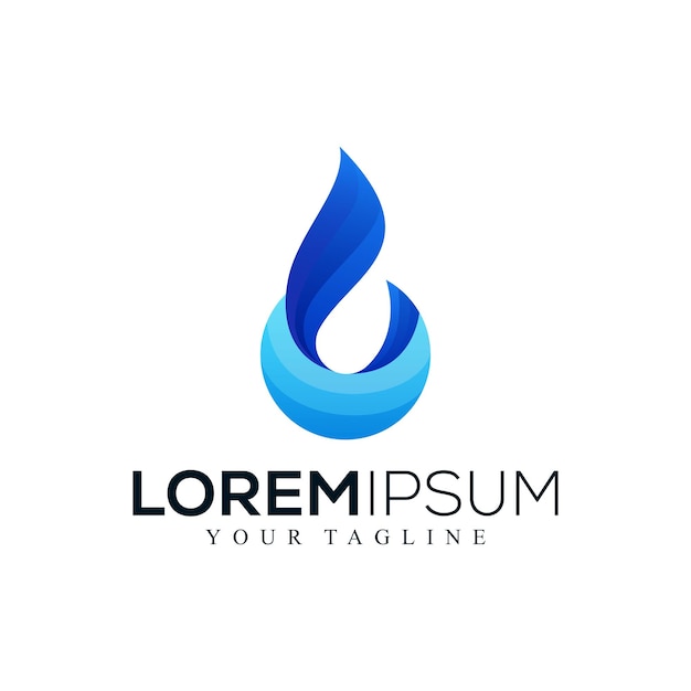 Abstract water drop logo design