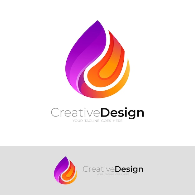 Abstract water drop logo with colorful design