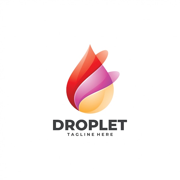 Abstract water droplet liquid technology logo template