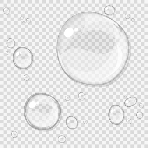 Abstract water drops, isolated on white