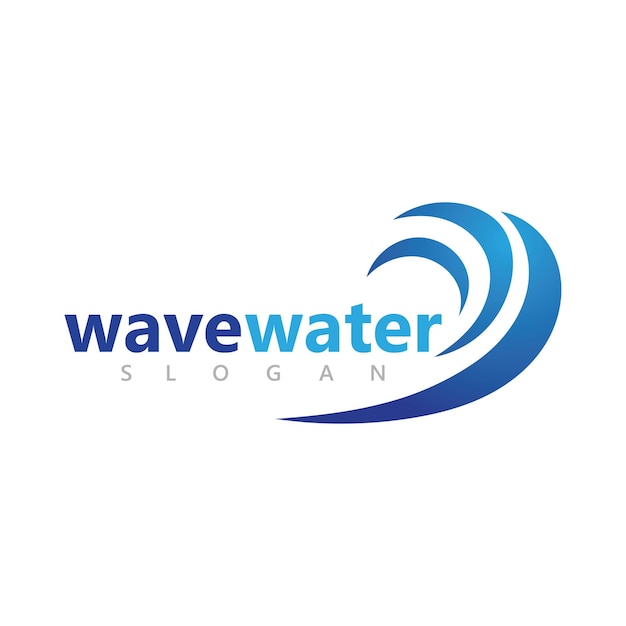 Disegno astratto del logo delle onde di spruzzi d'acqua