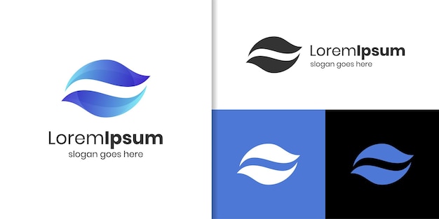 Simbolo del logo della spruzzata dell'onda d'acqua astratta e design dell'icona per la società di logo del marchio