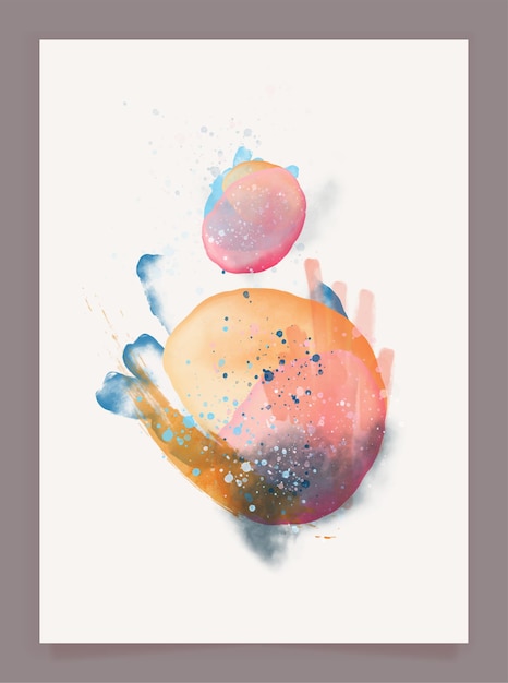 Abstract watercolor art print wall art