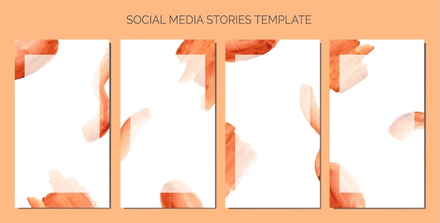 Abstract watercolor as background of social media stories template