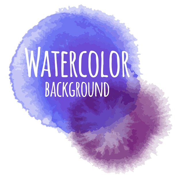 Vector abstract watercolor background blue color isolated on white