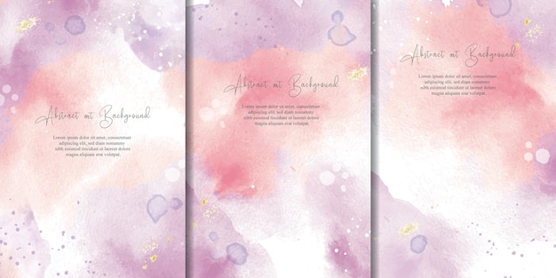 Abstract watercolor background set with pastel color and colorfull fluid art painting design