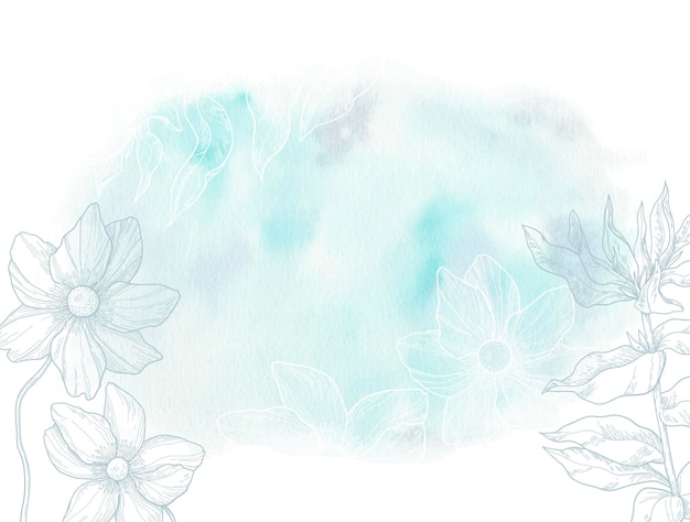 Vector abstract watercolor background with floral elements