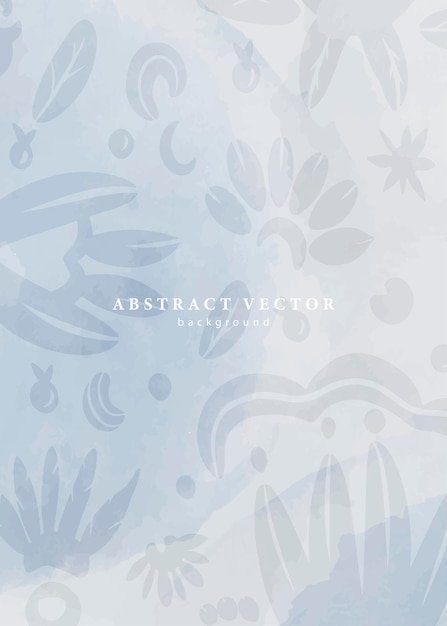 Абстрактный акварельный фон с минималистским орнаментом Синий фон для открыток, дипломов, свадебных приглашений, визиток и презентаций
