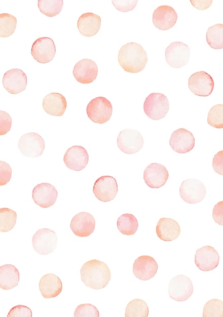 파스텔 색상의 둥근 점이 있는 추상 수채화 배경 음소거된 분홍색 및 복숭아 색조