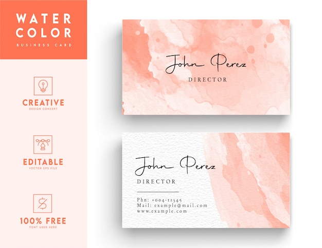 Abstract watercolor business card template