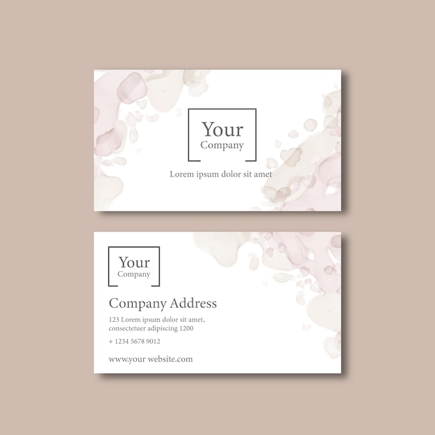 Vector abstract watercolor business card template