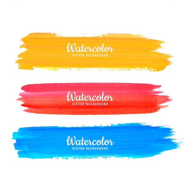 Abstract watercolor colorful strokes vector