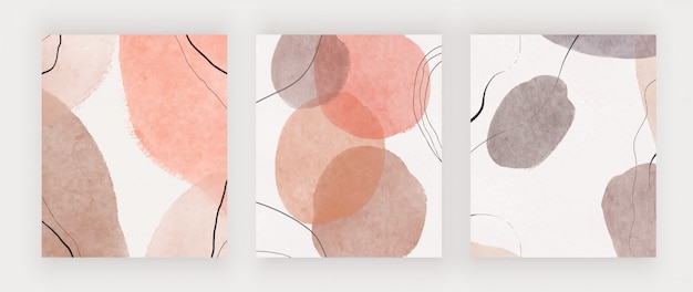 Vector abstract watercolor cover set