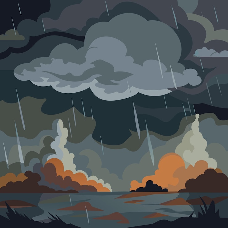 Vector 抽象的な水彩画 暗い背景 茶色の色合いのある灰色
