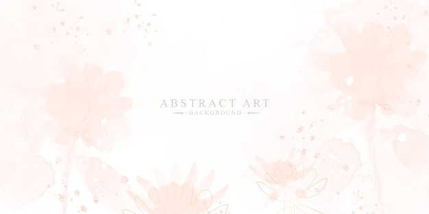 Abstract watercolor floral art background vector. Spring pink rose floral background with watercolor