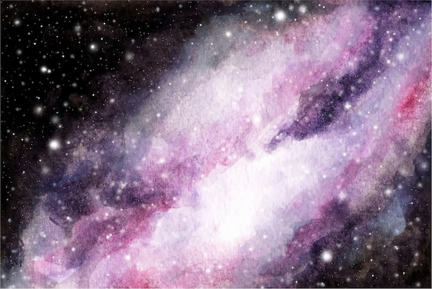 Vector abstract watercolor galaxy sky background