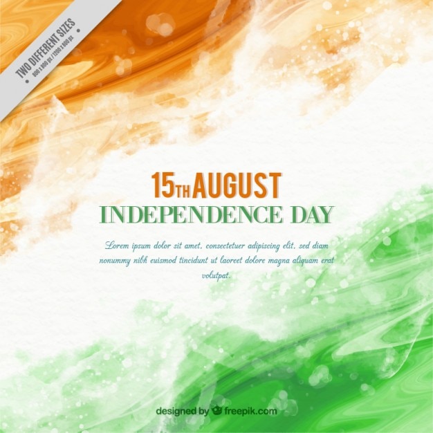 Vector abstract watercolor independence day of india background